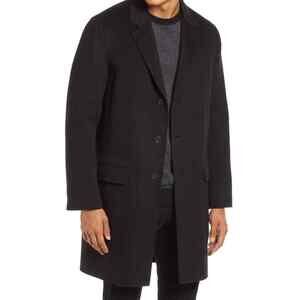 Vince NWT Men's Black Cashmere Slim Fit Car Coat XL